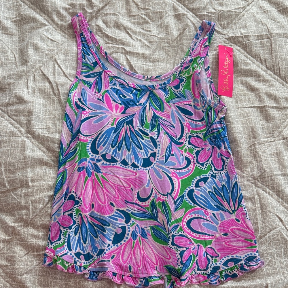 Lilly Pulitzer Vibrant Pink and Blue Camisole